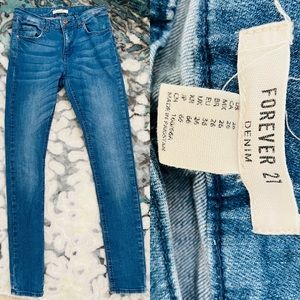 FOREVER 21 DENIM SKINNY JEANS Jeggings Size 26